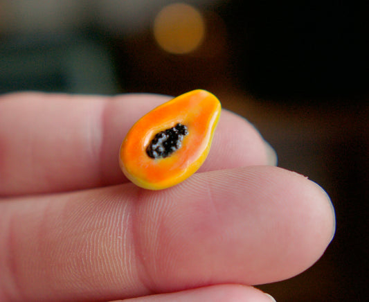 Papaya magnet - polymer clay
