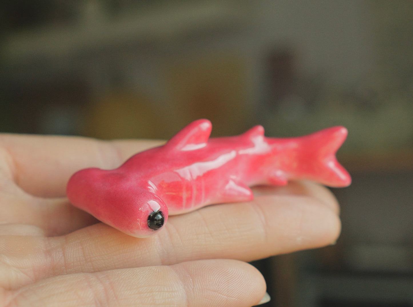 Hammerhead shark desk friend - polymer clay (magnetic)