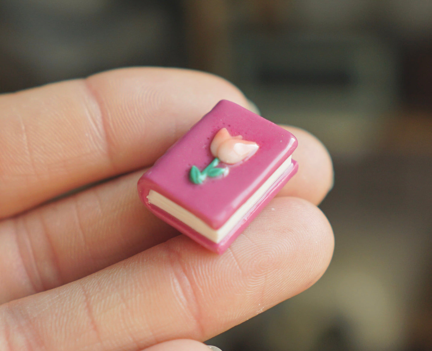 Book magnet - polymer clay