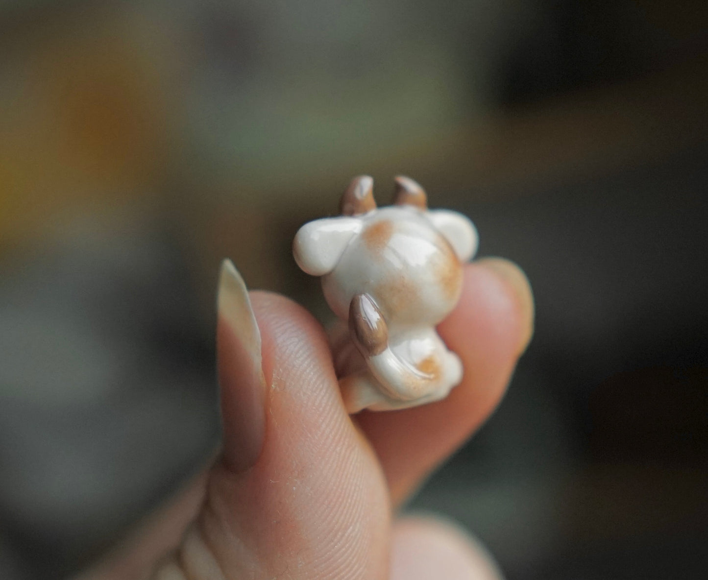 Brown cow magnet - polymer clay