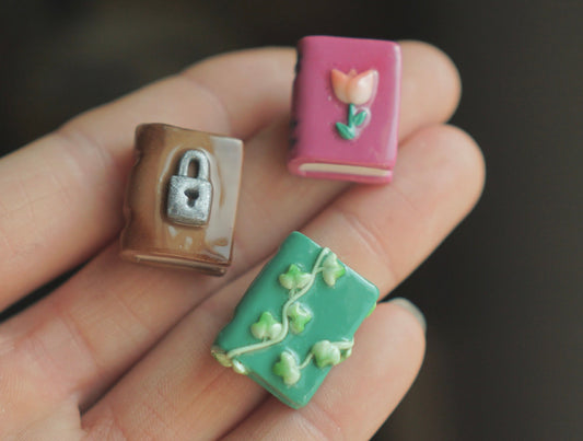 Book magnet - polymer clay